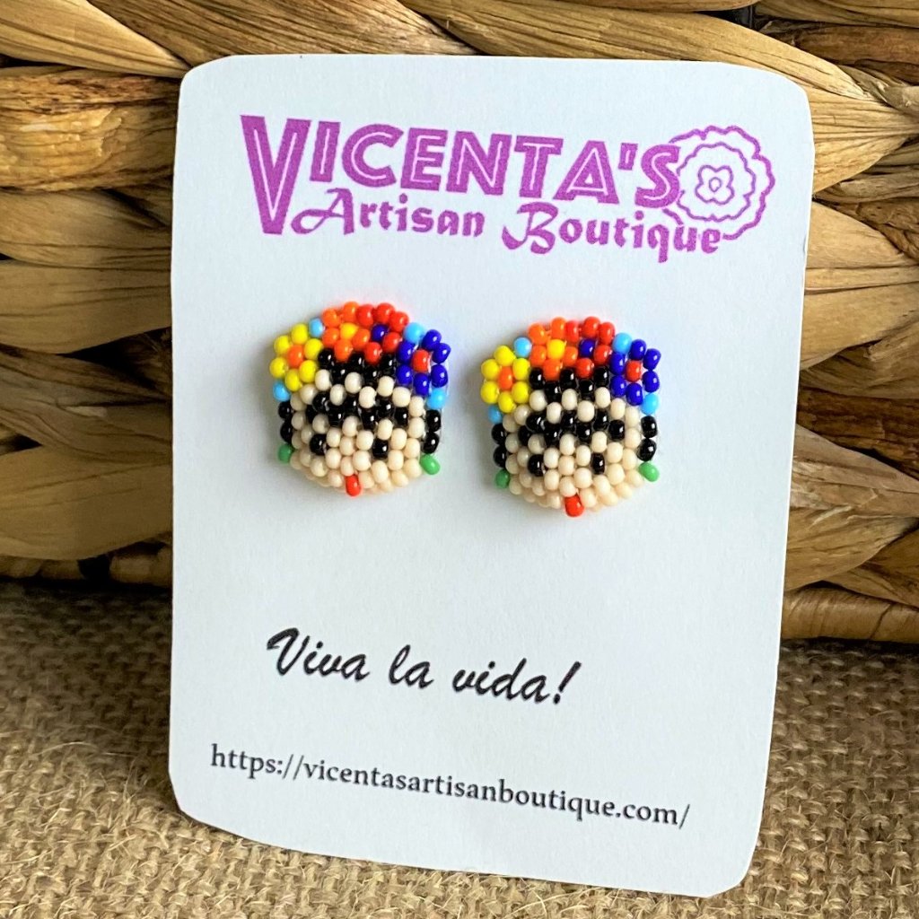 Frida Kahlo Stud Beaded Earrings